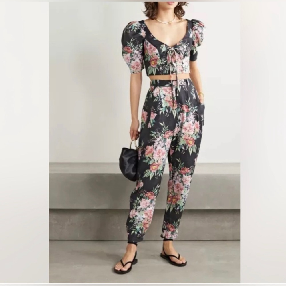 Zimmermann Bellitude Laced Crop Top and Pant (Size 2) US Size 6-8
